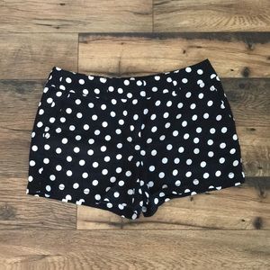 Loft  Black & White Polka Dot 4” inseam short
